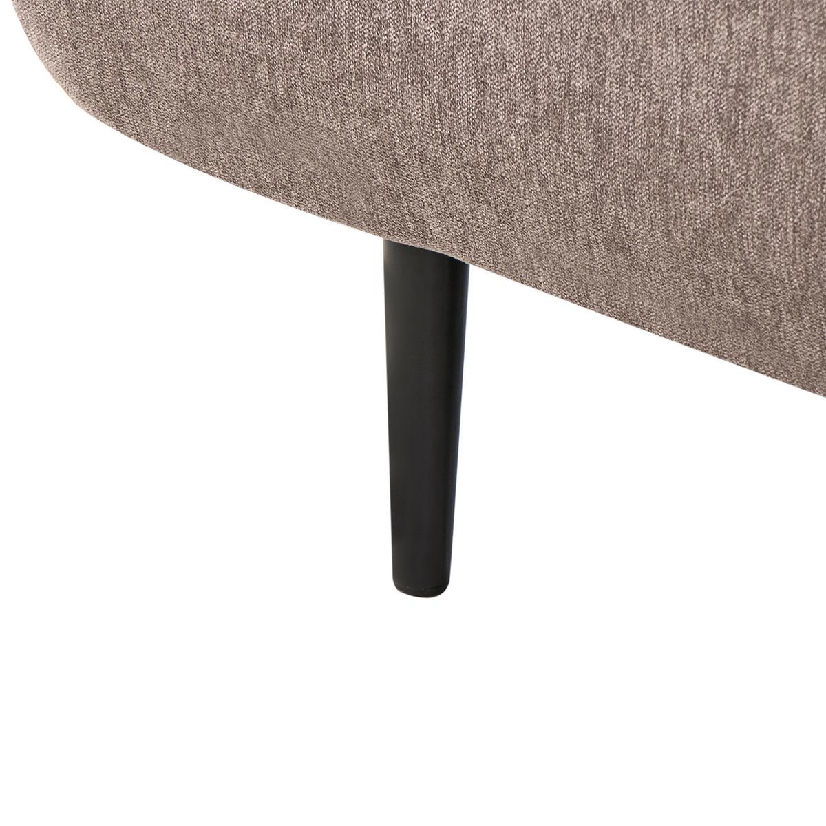 CHAISELONGUE-RECHTSSEITIGE Stoff Hellbraun Chevannes - Hellbraun/Schwarz, Textil (138/74/77cm) - Beliani