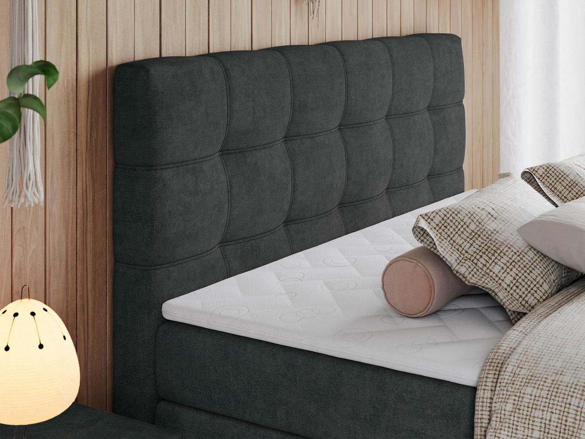 BOXSPRINGBETT ERNI KING 140/200 Dunkelgrau Struktur - H3 - Dunkelgrau, Holz/Textil (140/200cm) - MKS