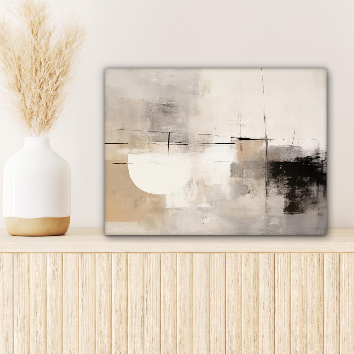 LEINWANDBILD Abstrakt - Kunst - Grau Wandbild 40x30 cm - Hellgrau, Textil (40/30cm) - MuchoWow