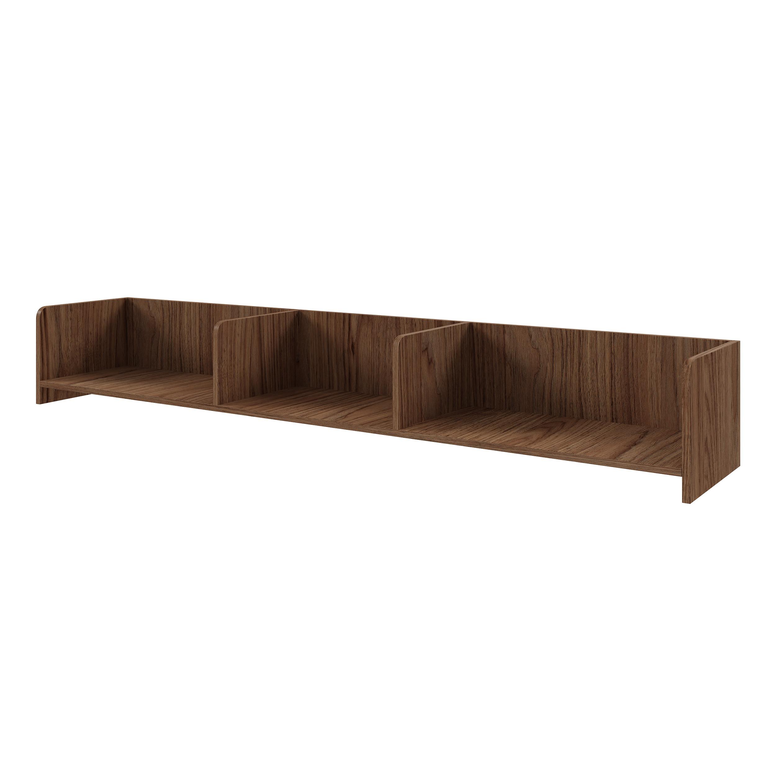 WANDREGAL Positivo mit Trennwänden, 180 cm, Alba-Nuss - Nussbaumfarben, Holzwerkstoff (183/27/27cm) - Beautysofa