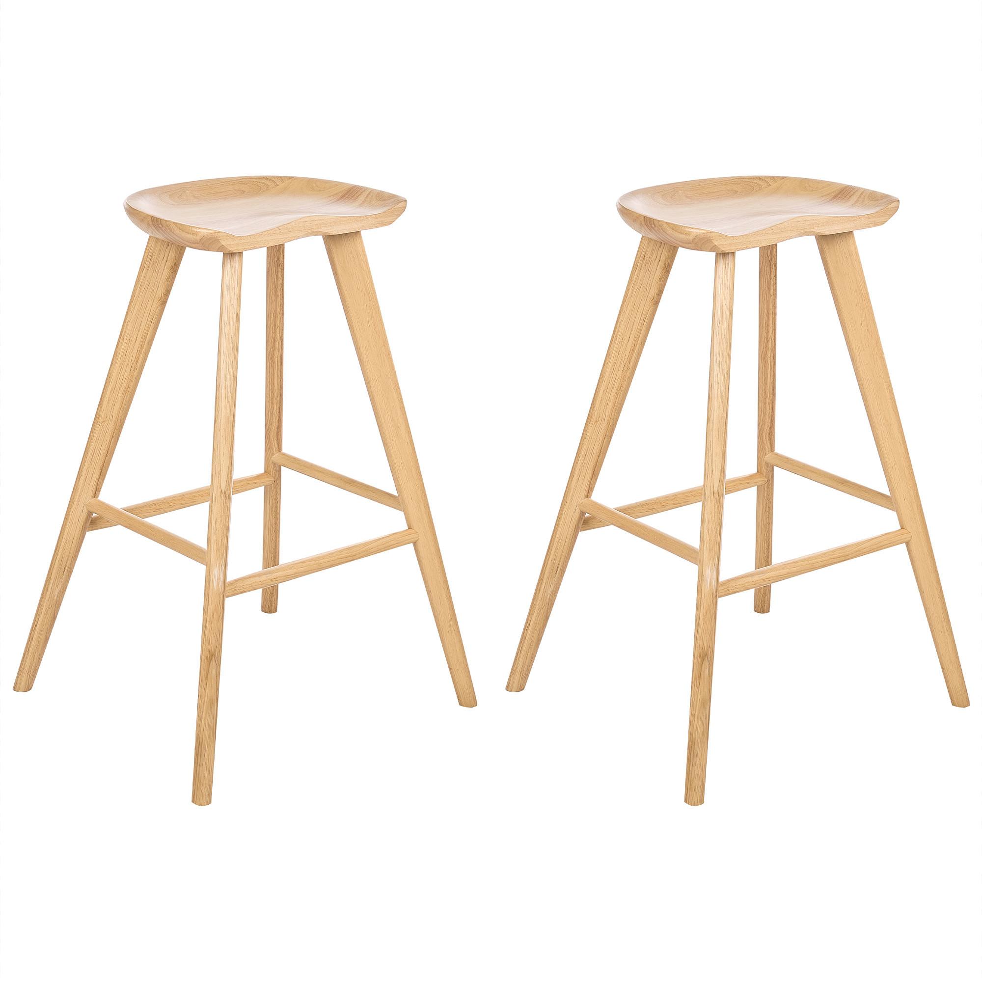 BARHOCKER 2er-Set Hellbraun Cando - Hellbraun, Holz (52/74/45cm) - Beliani