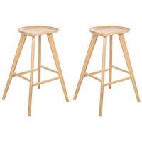 BARHOCKER 2er-Set Hellbraun Cando - Hellbraun, Holz (52/74/45cm) - Beliani