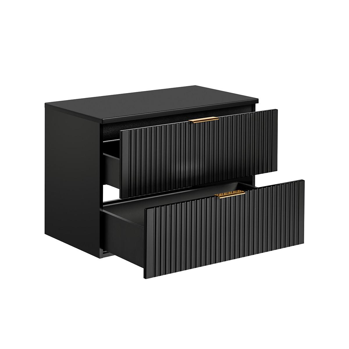 WASCHTISCHUNTERSCHRANK 80.6cm Adriel Mattschwarz - Schwarz, Holzwerkstoff (80.6/59/46cm) - Petits-meubles