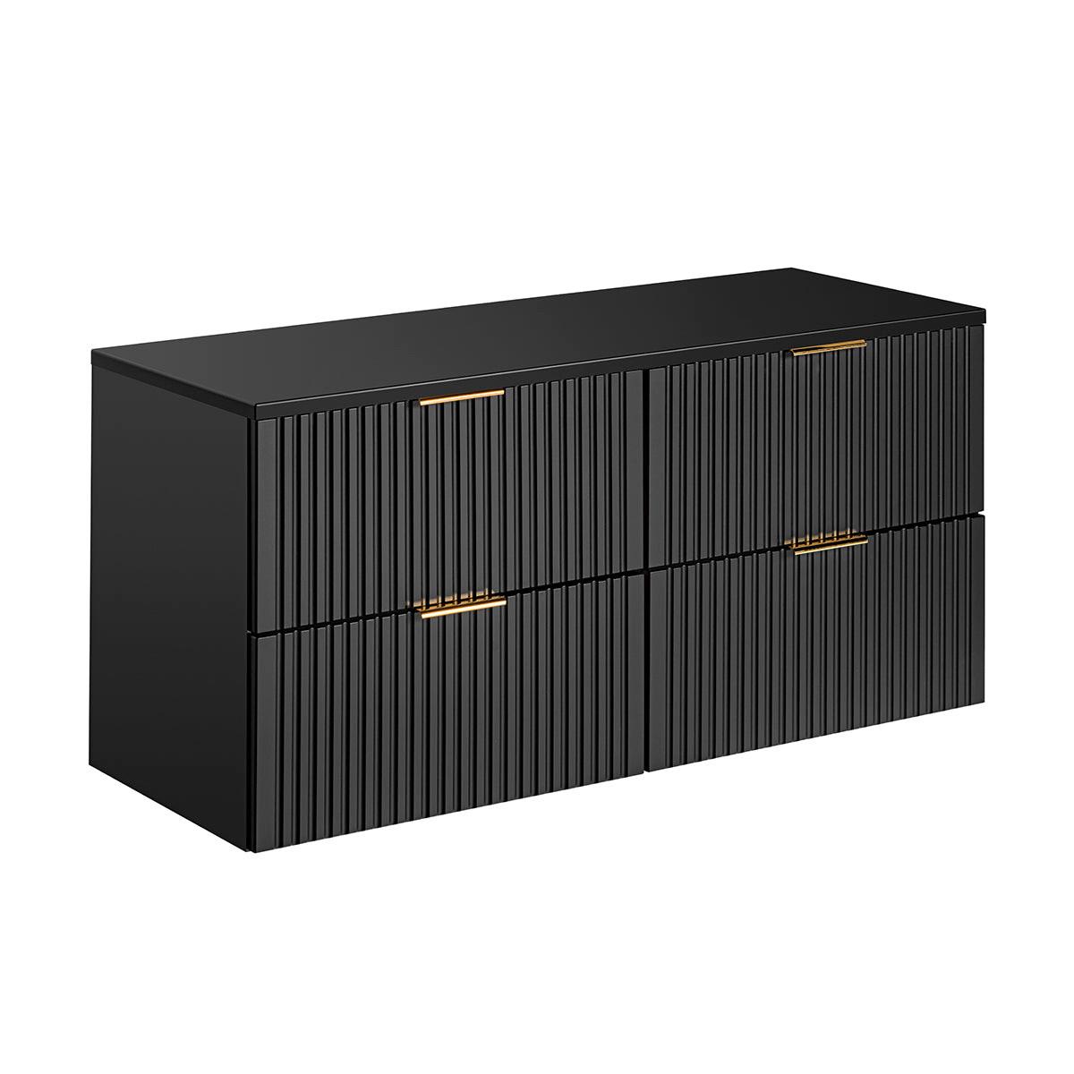 WASCHTISCHUNTERSCHRANK 120.8cm Adriel Mattschwarz - Schwarz, Holzwerkstoff (120.8/59/46cm) - Petits-meubles
