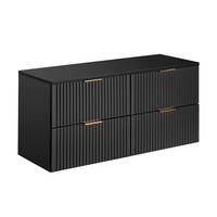 WASCHTISCHUNTERSCHRANK 120.8cm Adriel Mattschwarz - Schwarz, Holzwerkstoff (120.8/59/46cm) - Petits-meubles