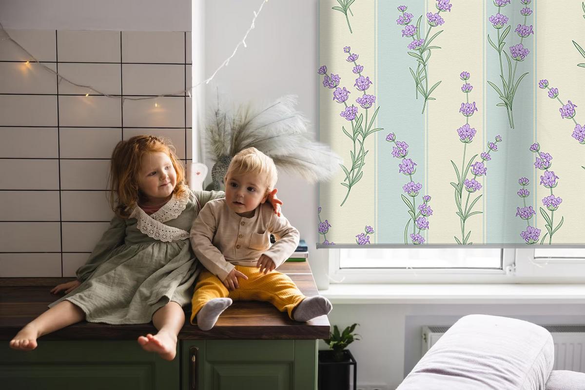 INNENROLLO - Fensterrollo - Rollo - 100x140 cm - Lila Blüten - Violett, Kunststoff (100/140/0.5cm) - TULUP