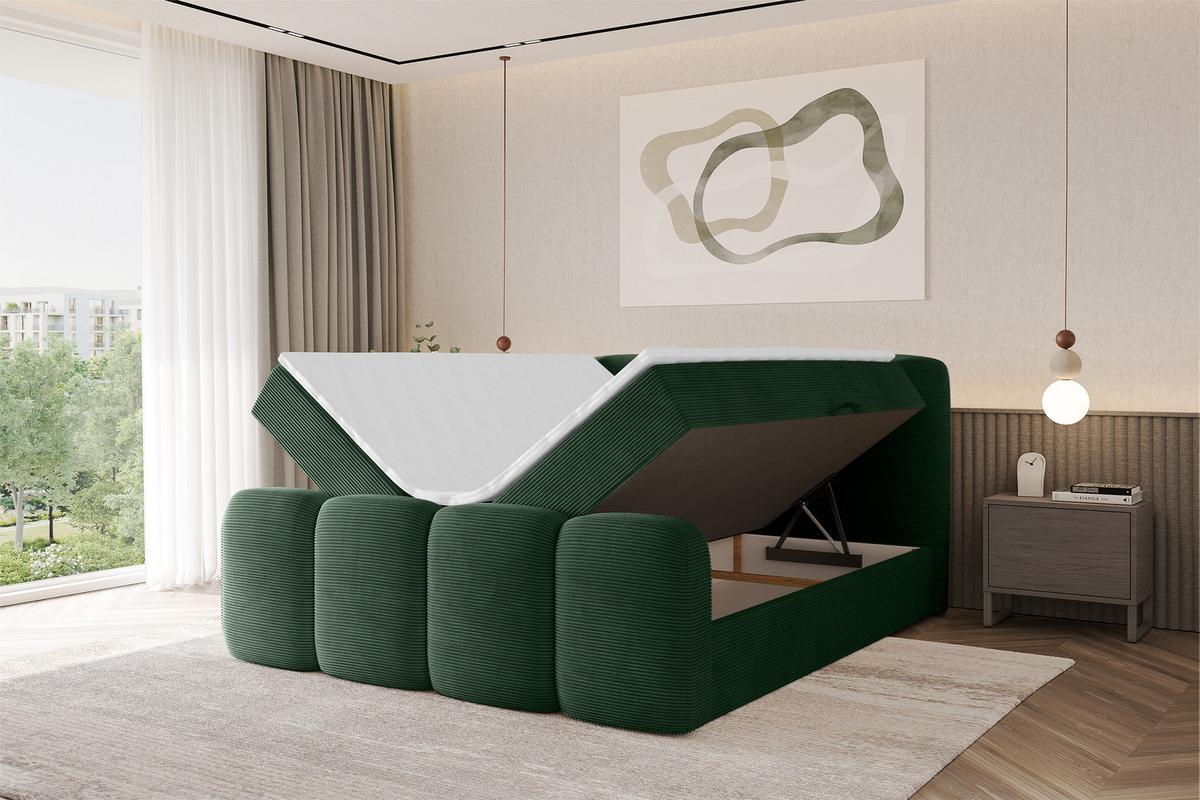 BOXBETT mit Matratze H4 - NINA-Z - 120x200 cm Grün - Waldgrün, Holzwerkstoff (120/200cm) - ALTDECOR
