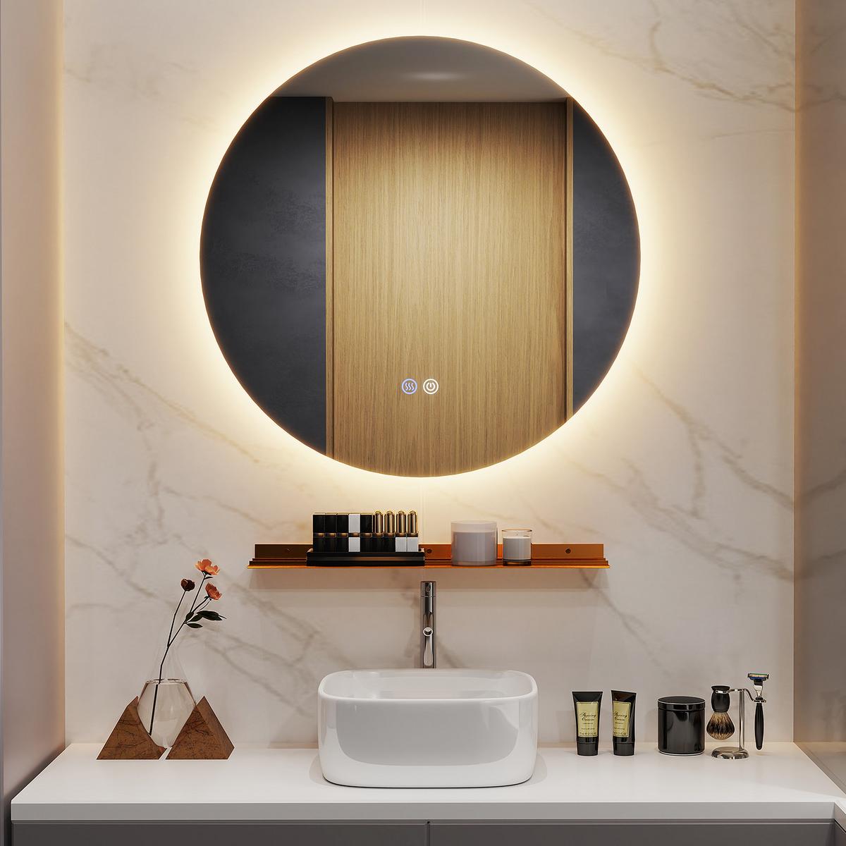 BADEZIMMERSPIEGEL Silber - Silberfarben, Glas (60/3/60cm) - COSTWAY