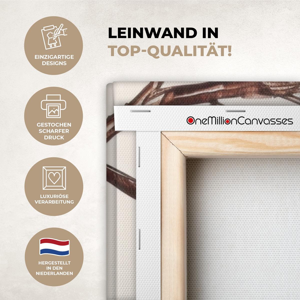 LEINWANDBILD Osterkuchen - Schleife - Eier Deko XXL 80x120 cm - Creme, Textil (80/120cm) - MuchoWow