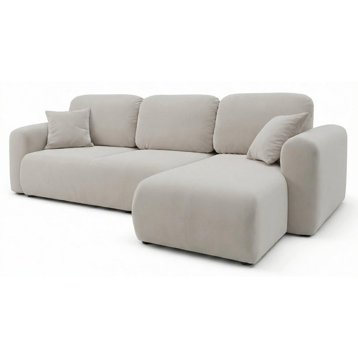 ECKSOFA Olido Graubeige-Samt - Taupe/Schwarz, Kunststoff/Textil (245/150cm) - Selsey