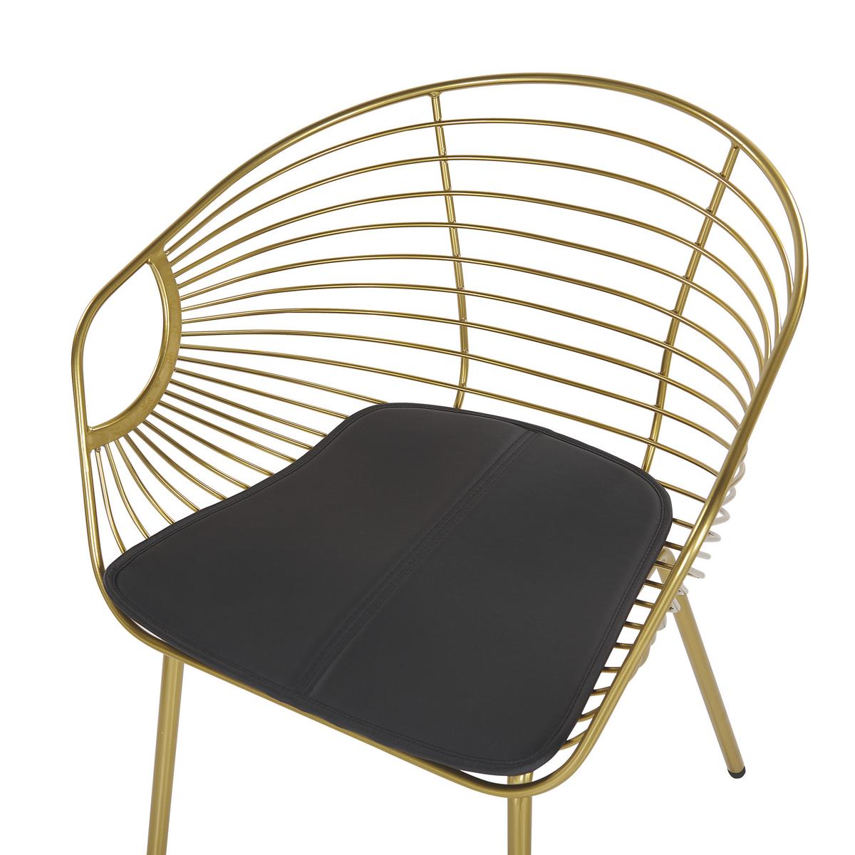 METALLSTUHL 2er-Set Gold Hoback - Goldfarben, Textil/Metall (60/79/56cm) - Beliani