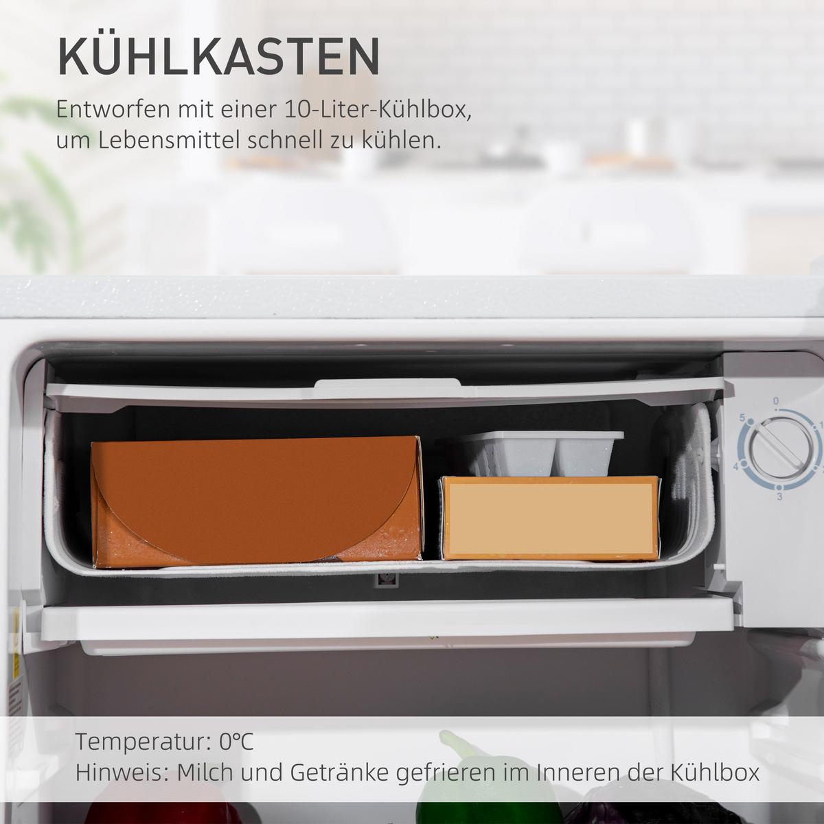 MINIKÜHLSCHRANK mit Gefrierfach 91L Weiß - Weiß, Kunststoff (44.2/84/47.5cm) - HOMCOM