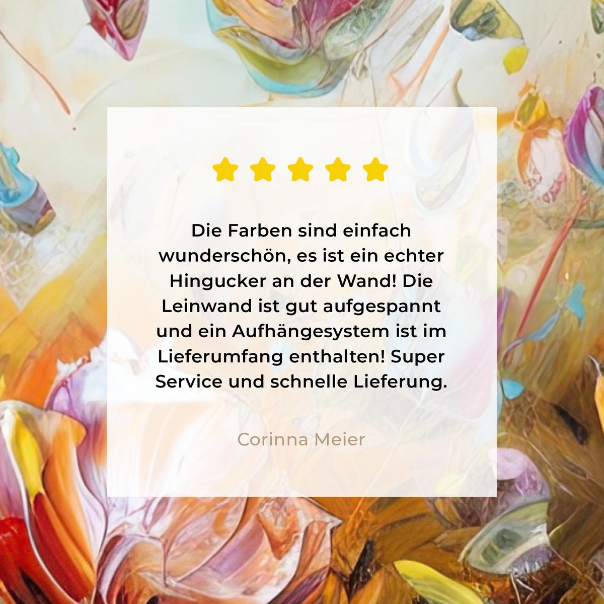 LEINWANDBILD Blumen - Kunst - Natur - Ölgemälde Deko Groß 90x140 cm - Multicolor, Textil (90/140cm) - MuchoWow