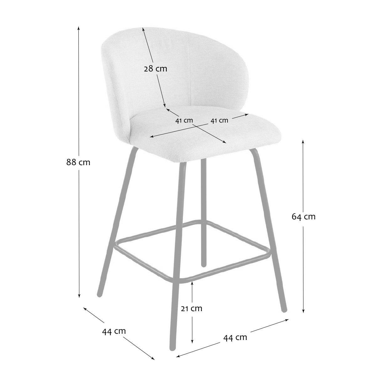 2ER-SET Hocker aus meliertem Stoff mit Metallbeinen Sorrel 53/50/89 cm - Beige, Holzwerkstoff (50/89/51cm) - Calicosy