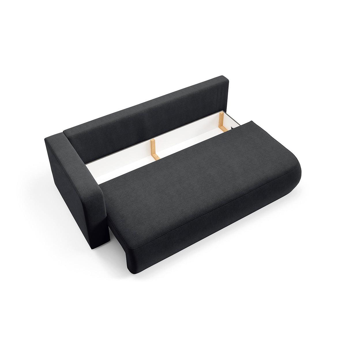 SOFA Antonio 3 Sitzplätze Schwarz - Schwarz, Holz (228/82/106cm) - Petits-meubles