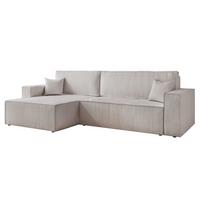 ECKSOFA Adara Max Mit Schlaffunktion - Hellgrau, Holzwerkstoff/Textil (276/145cm) - Fun Möbel