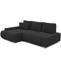 ECKSOFA NIKO Links, mit Schlaffunktion und Bettkasten, Anthrazit - Anthrazit, Textil (227/153cm) - Idohome