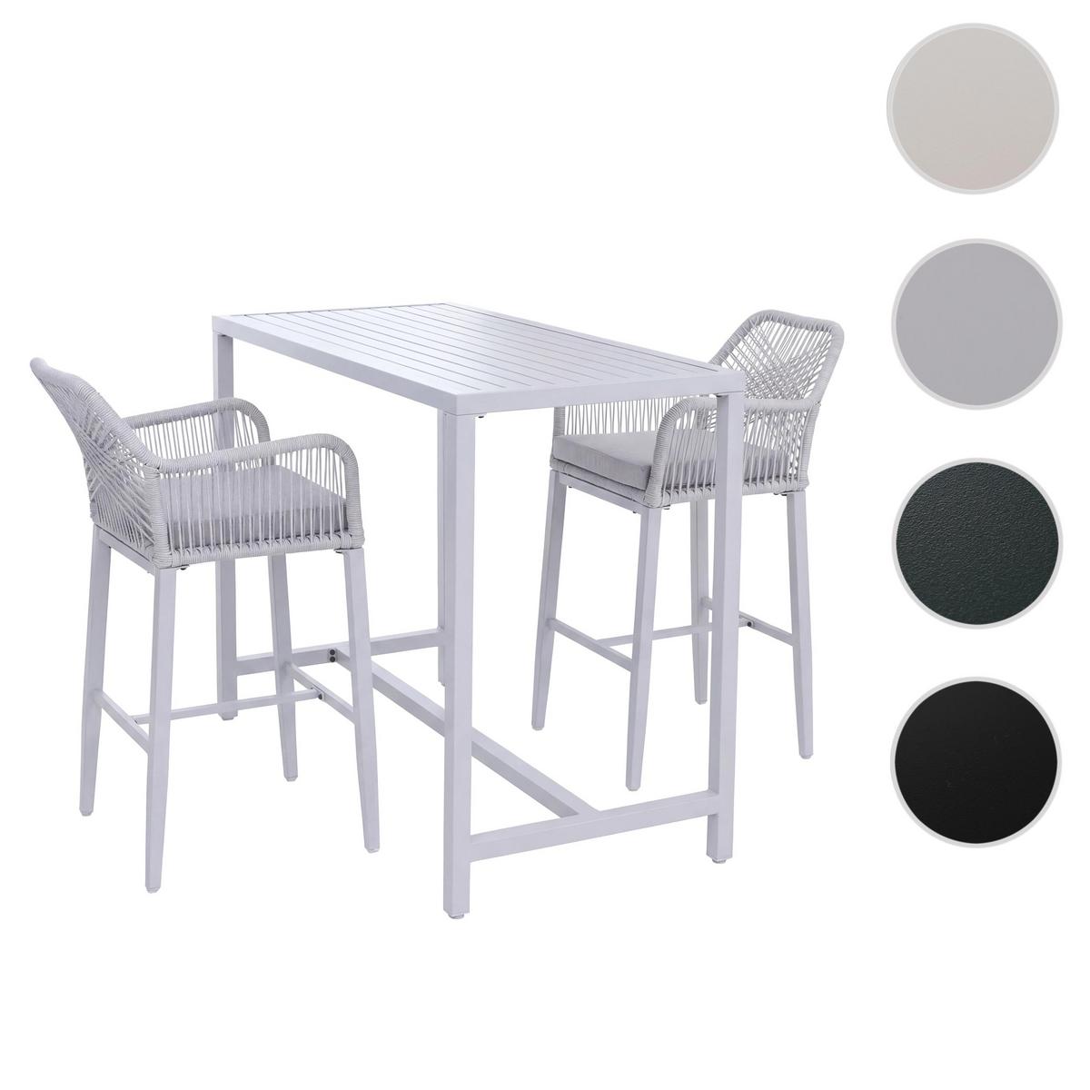SET BARTISCH + BARHOCKER eckig Grau 3er Set-Set - Grau, Metall (65/130/105cm) - MCW