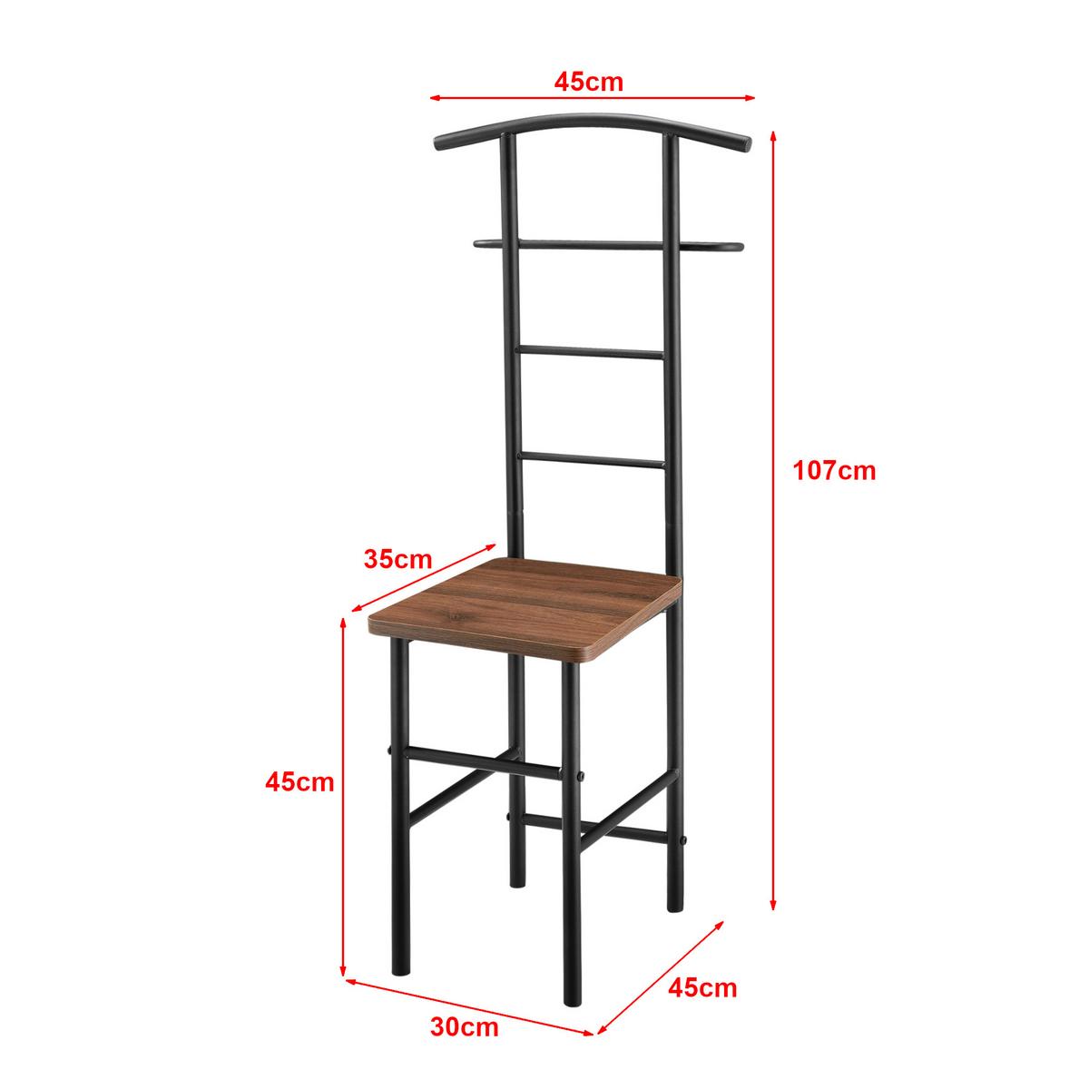 HERRENDIENER Anaheim - Walnussfarben, Metall (45/107/45cm) - [en.casa]