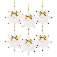 ORNAMENTE STERN 2026 Christmas Classics weiß-gold 0,9 x 11,3 x 11,3 cm 6er Set - Goldfarben/Weiß, Keramik (11.3/11.3/1cm) - Villeroy & Boch