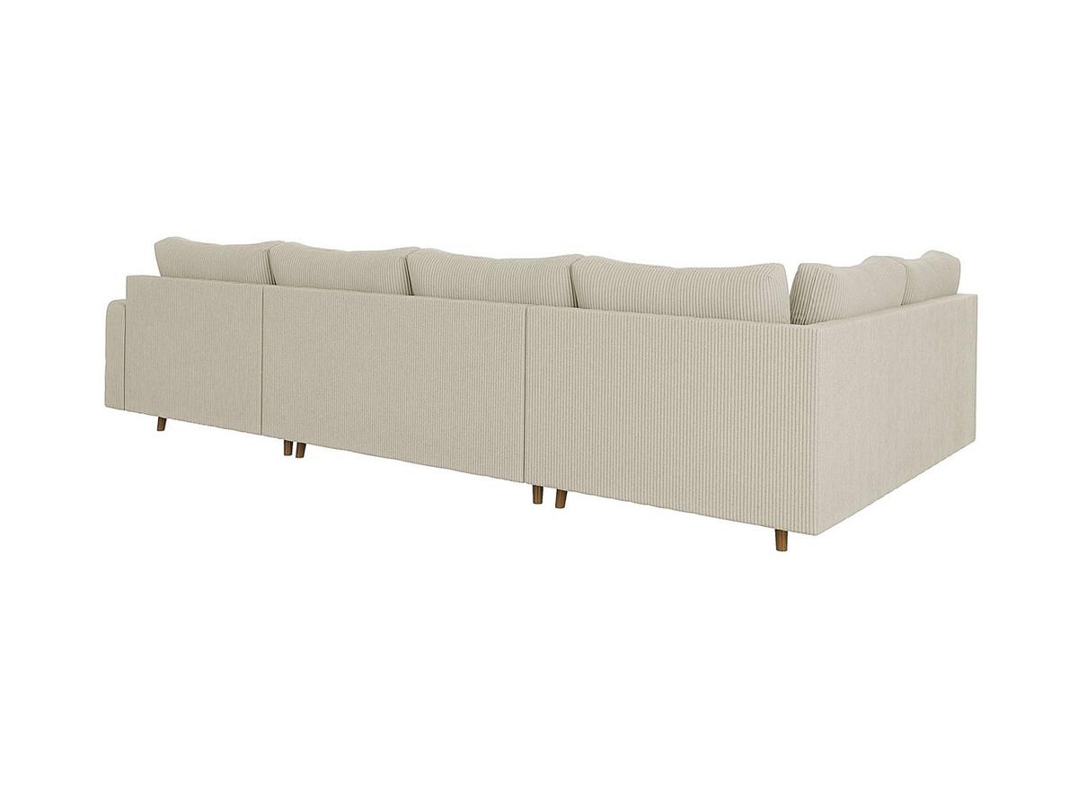 WOHNLANDSCHAFT Alma Beige Cord - Ottomane rechts - Beige/Braun, Holz/Textil (310/81/161cm) - S-Style Möbel