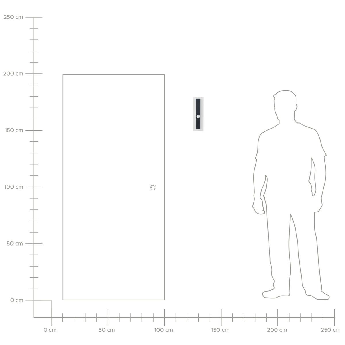 AUSSENWANDLEUCHTE Savane 4/9/30 cm - Schwarz, Metall (9/30/4cm) - Beliani