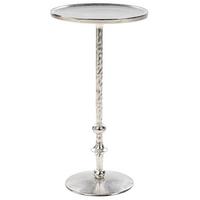 BEISTELLTISCH Aluminium silber rund 32 cm Meda - Silberfarben, Metall (32/32/61cm) - Beliani