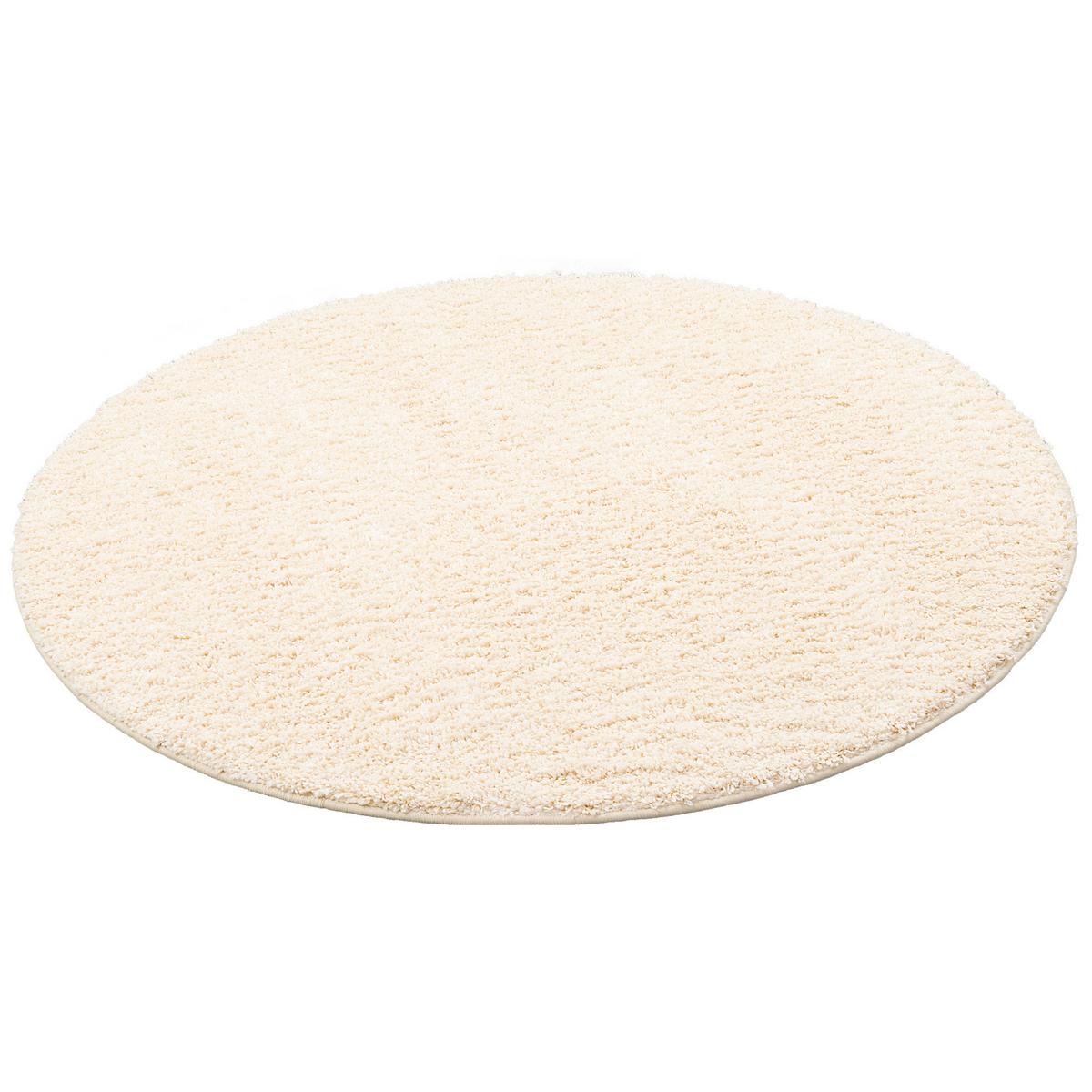 LUXUS HOCHFLOR LANGFLOR TEPPICH MILANO RUND - Creme, Textil (160/160cm) - Snapstyle