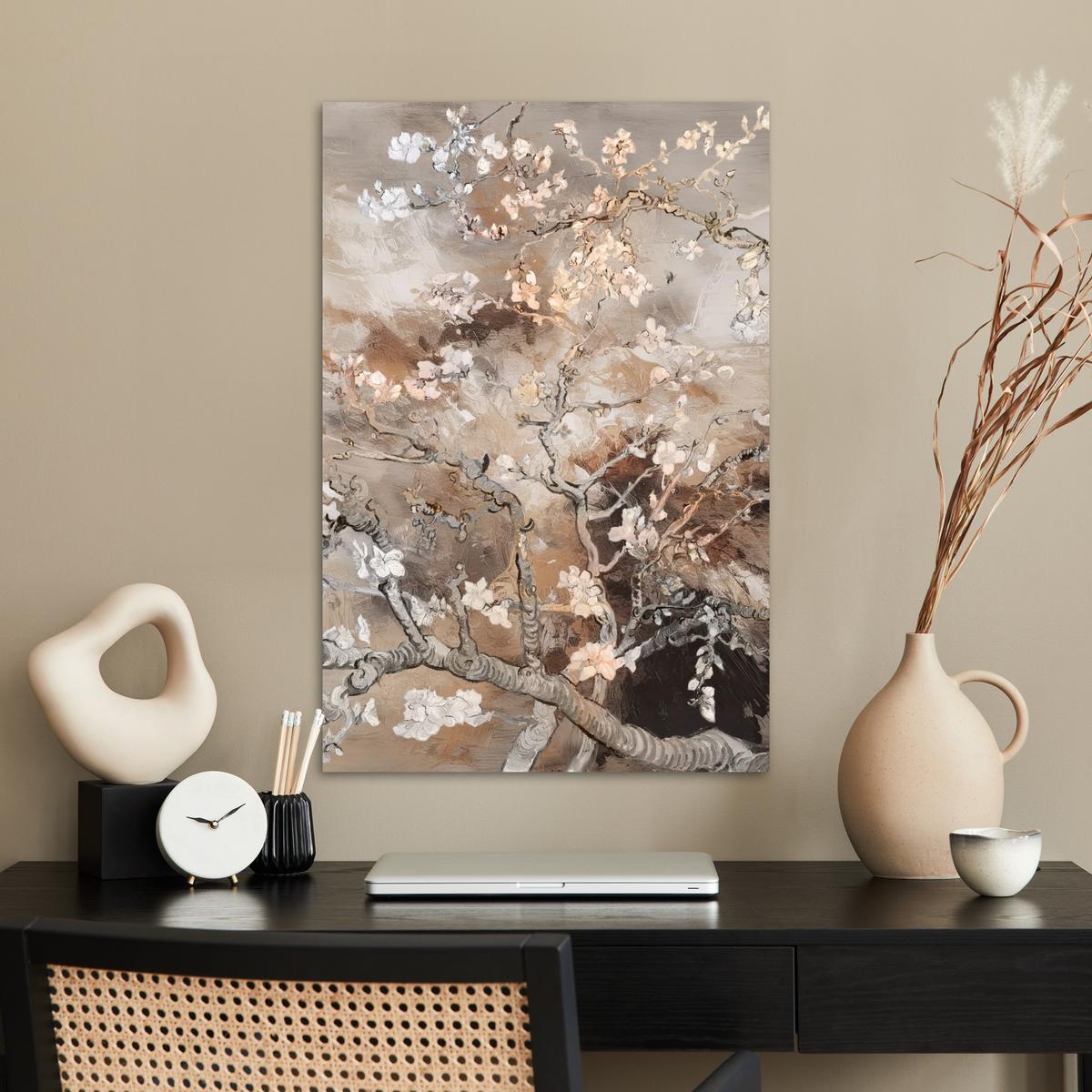POSTER Mandelblüte - Kunst - Van Gogh - Beige - Abstrakt Wanddeko 40x60 cm - Braun, Papier (40/60/0.1cm) - MuchoWow