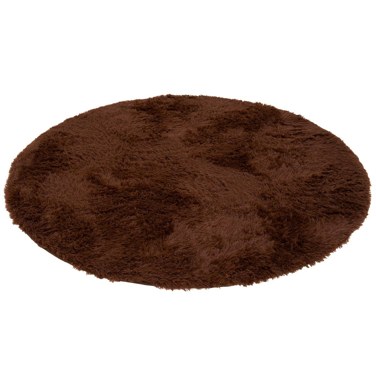 HOCHFLOR SHAGGY TEPPICH FLUFFY RUND - Dunkelbraun, Textil (160/160cm) - Pergamon