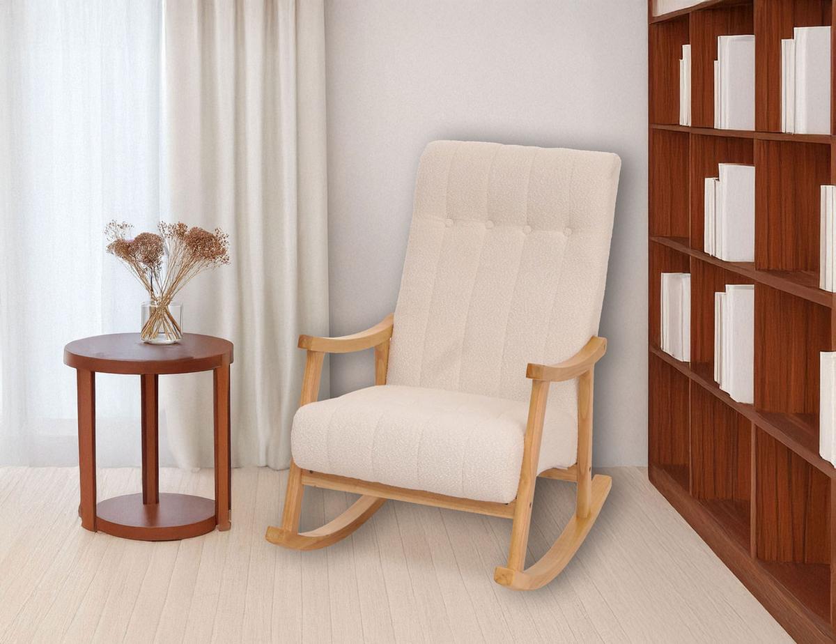 SCHAUKELSTUHL Cremeweiß - Creme/Weiß, Textil (64/97/85cm) - MCW