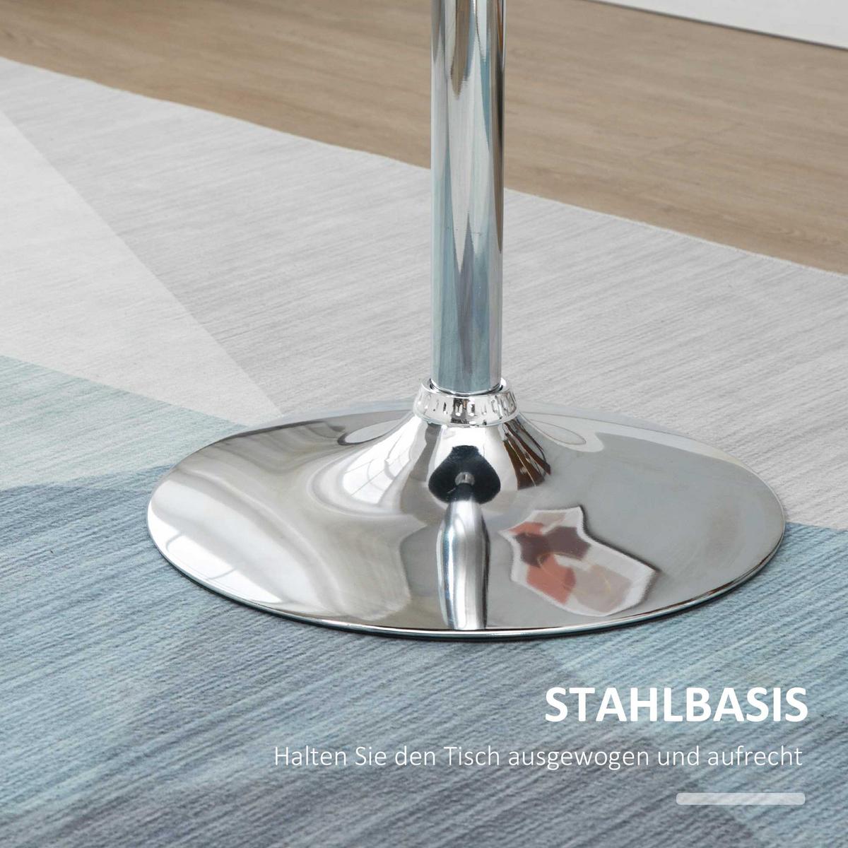 BARTISCH, MDF, Steel, Schwarz - Schwarz, Kunststoff (61/61/70cm) - HOMCOM