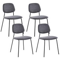ESSZIMMERSTUHL 4er-Set Stoff Grau Riley - Grau, Textil (48/83/52cm) - Beliani