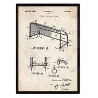 POSTER Fußballtor Patent Gerahmt A3 Schwarzer Rahmen - Schwarz, Papier (29.7/5/42cm) - Nacnic