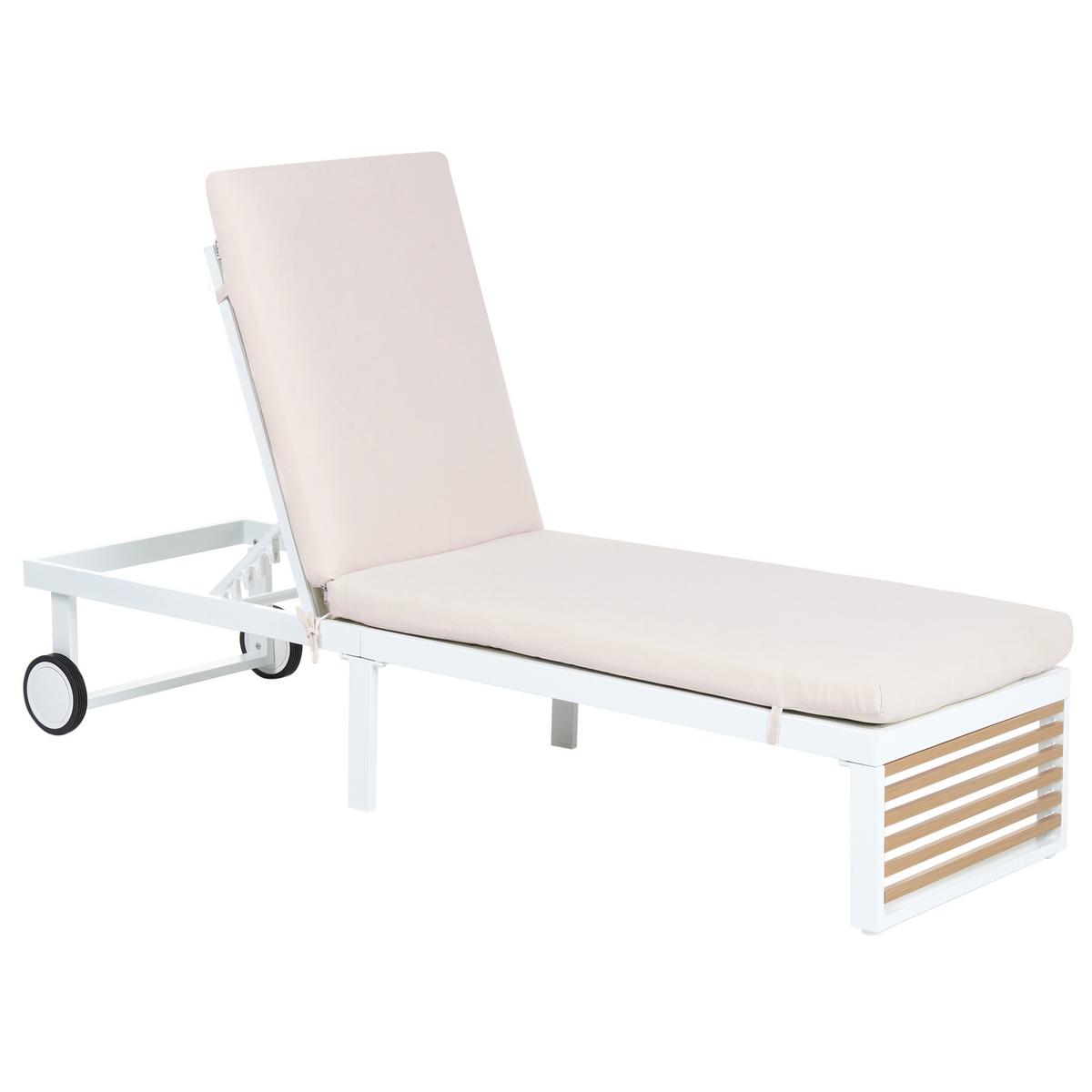 SONNENLIEGE mit Kissen Beige Verdello - Beige, Metall (190/42/60cm)