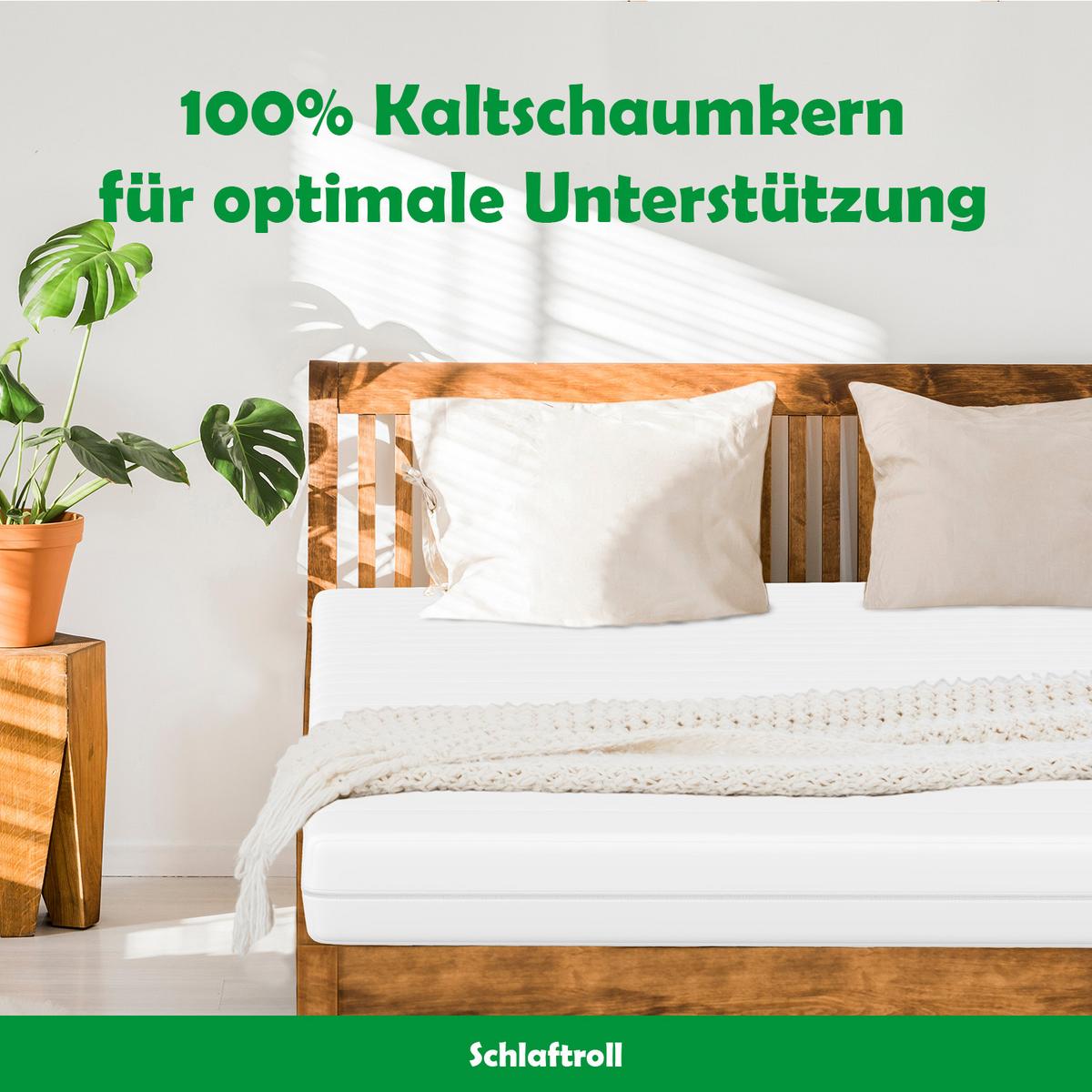 7-ZONEN KALTSCHAUMMATRATZE 100 x 190 - Weiß, Textil (100/190cm) - Schlaftroll