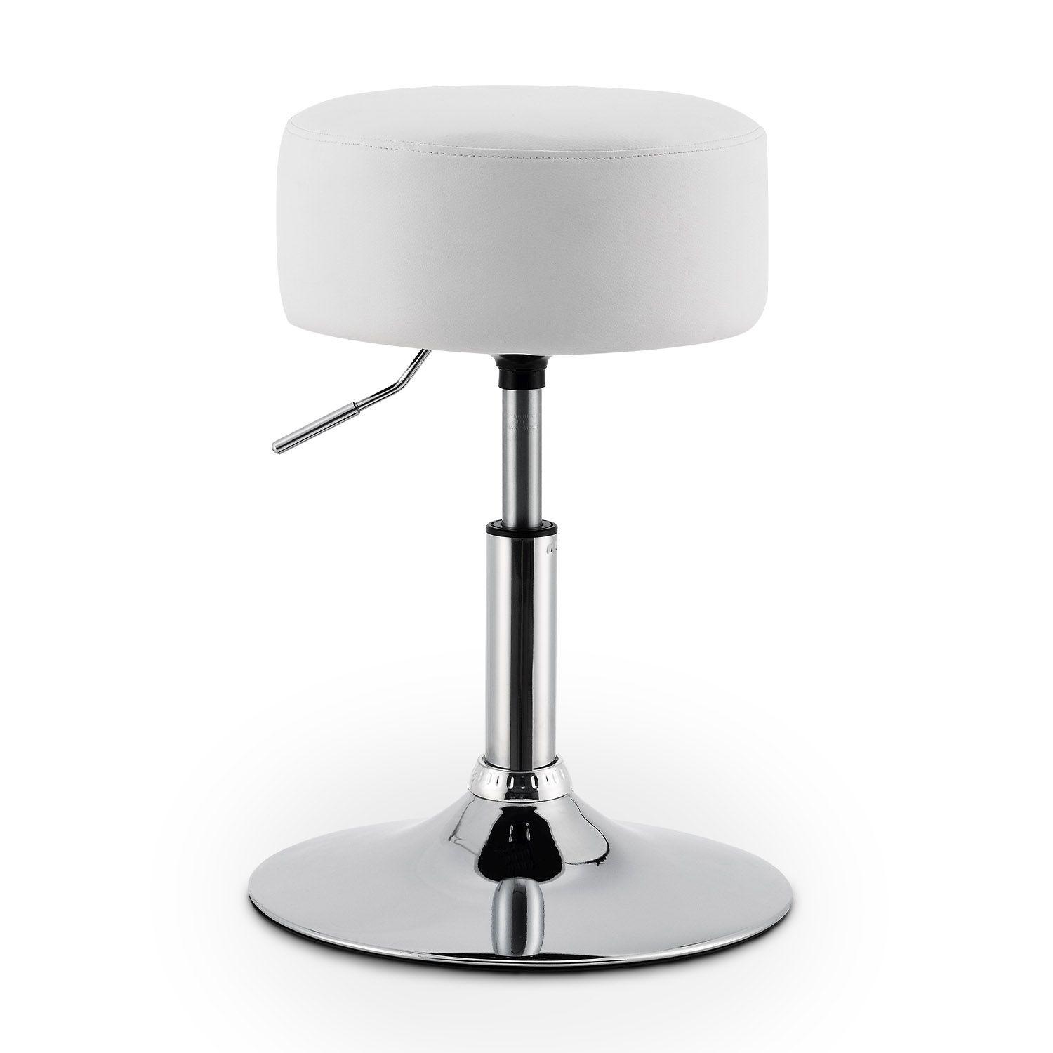 HOCKER Tonia weiß höhenverstellbar ideal für Schminktisch - Weiß, Textil (38.5/64/38.5cm) - Juskys