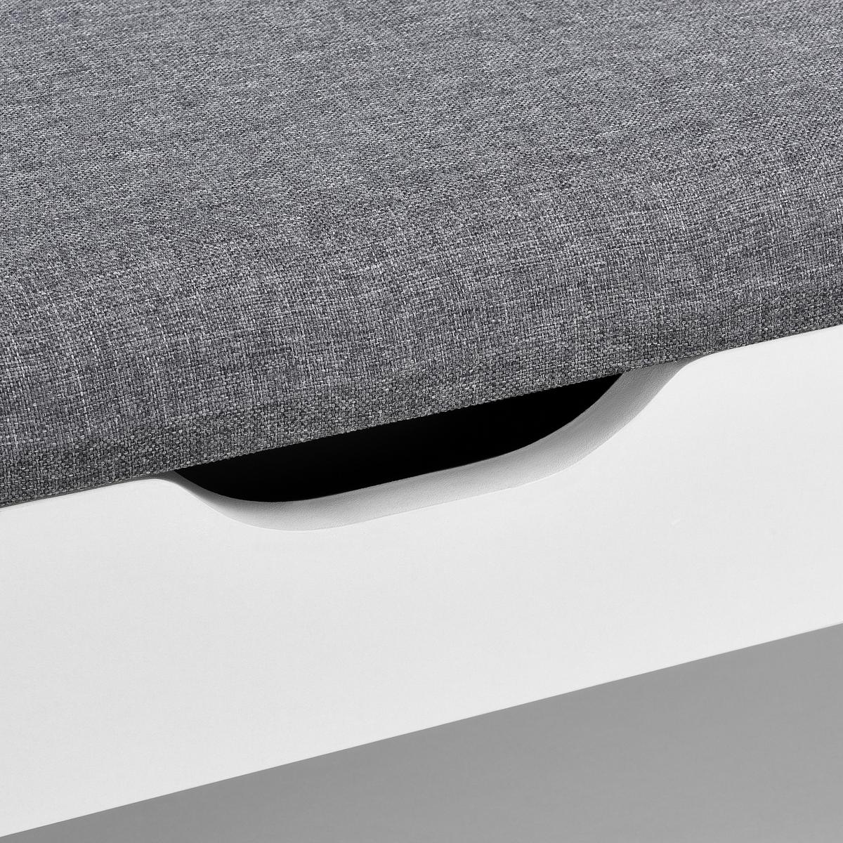 SCHUHBANK Gentofte - Weiß, Holzwerkstoff/Textil (60/46/30cm) - [en.casa]