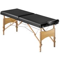 MASSAGELIEGE Kunstleder Holz Schwarz - Schwarz, Kunststoff (70/86/215cm) - HOMCOM