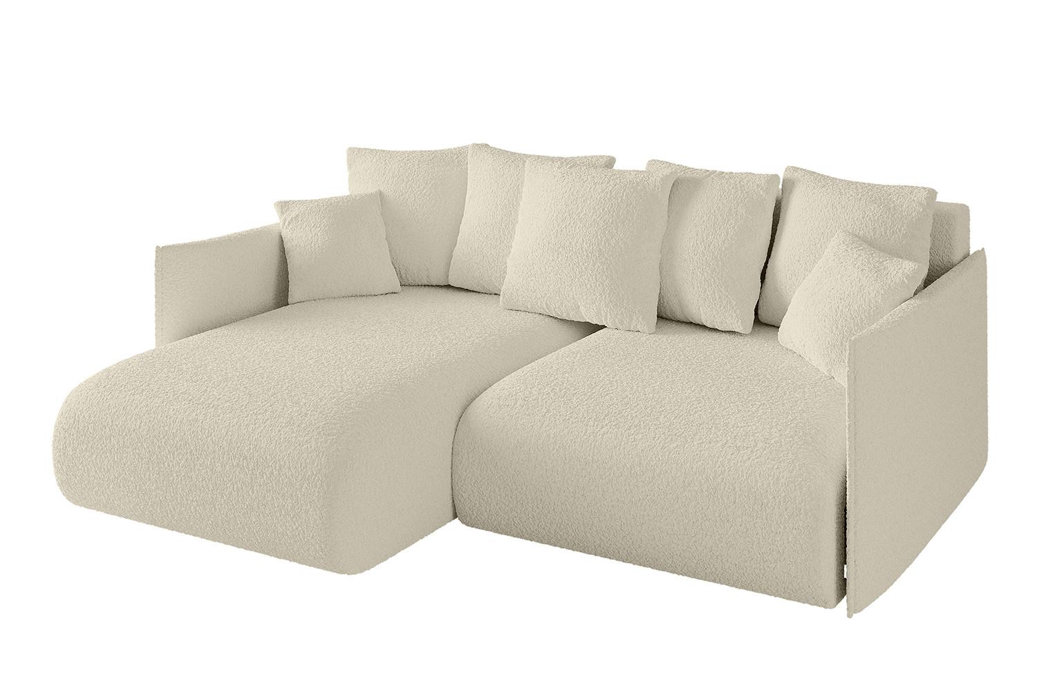 ECKSOFA Ottomane links ONESK-L 216x177x72 Beige Bouclé - Hellbraun/Beige, Holzwerkstoff/Kunststoff (216/177cm) - ALTDECOR