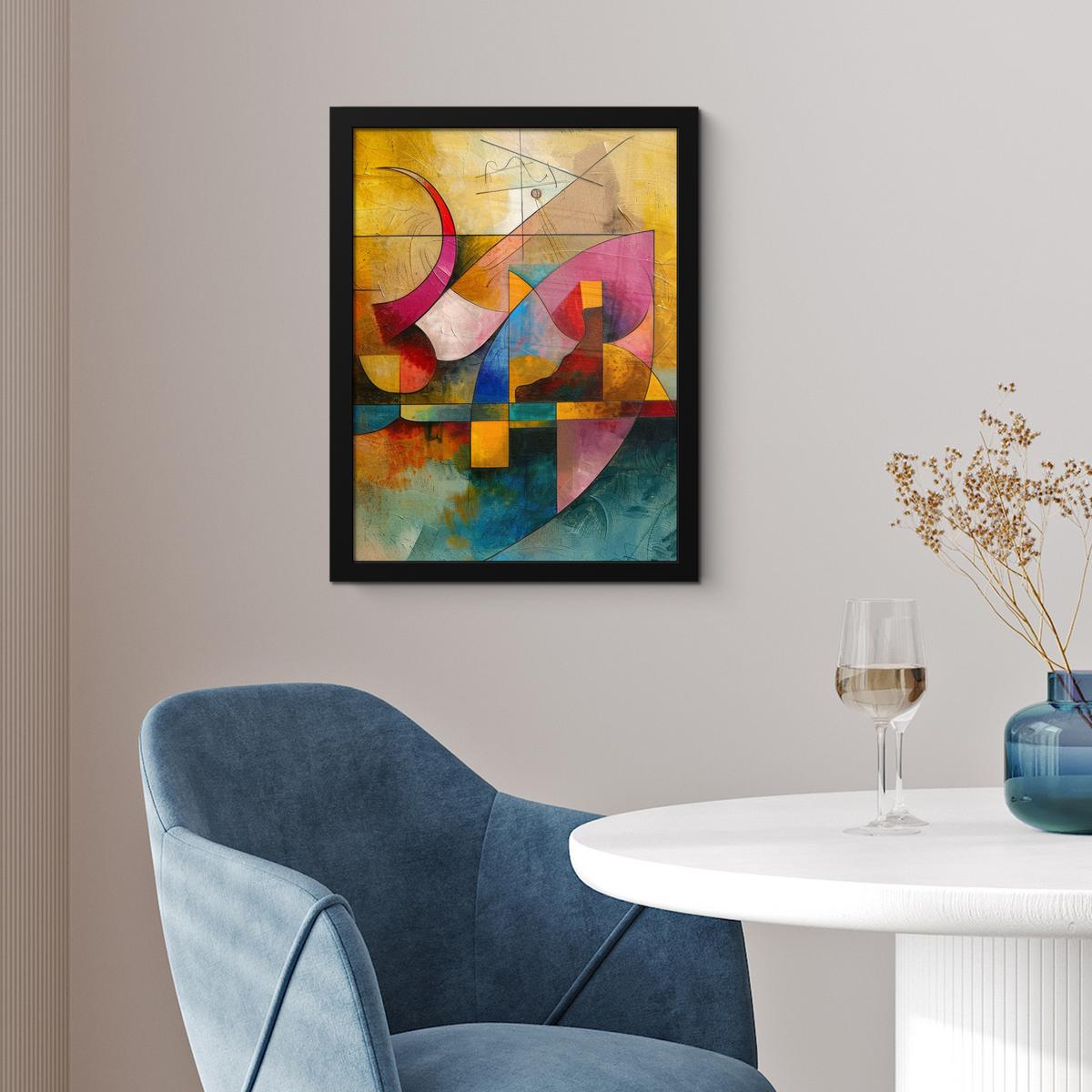 POSTER MIT RAHMENGERAHMTES BILD Kunst - Abstrakt - Modern Bilderrahmen 30x40 cm - Gelb, Papier (30/40cm) - MuchoWow