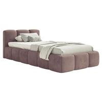 POLSTERBETT Cloudy Low Hellrosa Samt, 90x200 cm - Hellrosa/Schwarz, Kunststoff/Textil (90/200cm) - Selsey