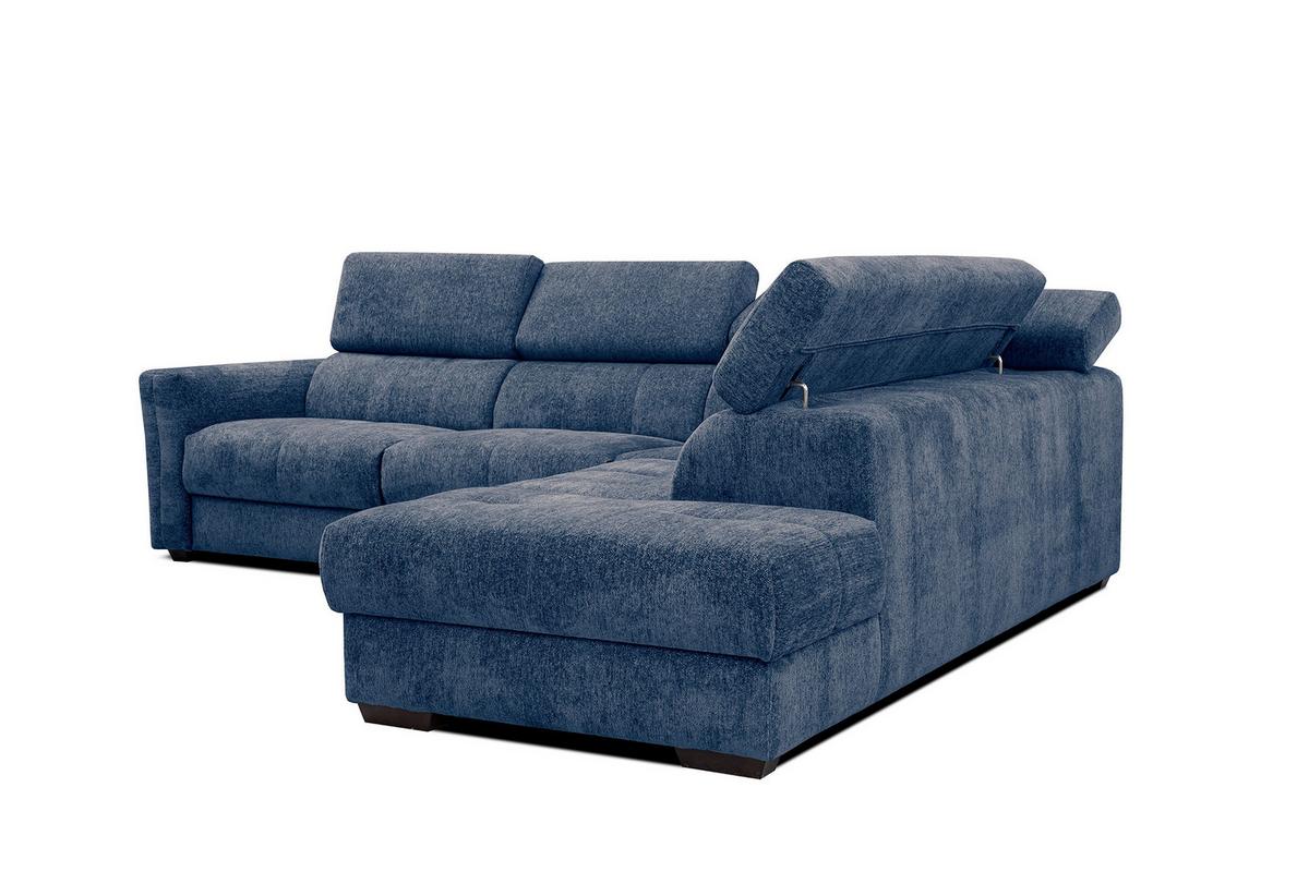 ECKSOFA CALVERA 5-Sitzer, dunkelblau - Dunkelblau, Holzwerkstoff/Textil (298/239cm) - Wozimo