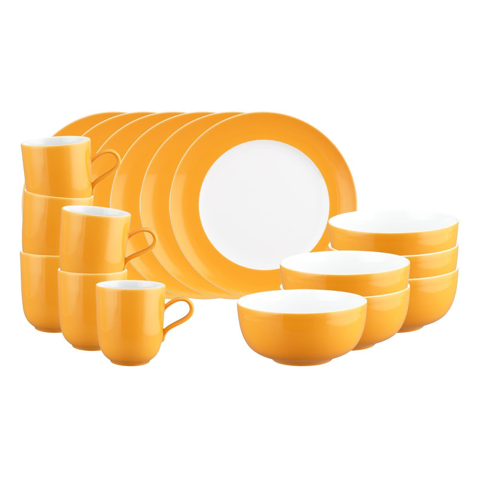 FRÜHSTÜCKS-SET Liberty Pure Colors Mango Orange 18-tlg. - Orange, Keramik (2/2/2cm) - Seltmann Weiden