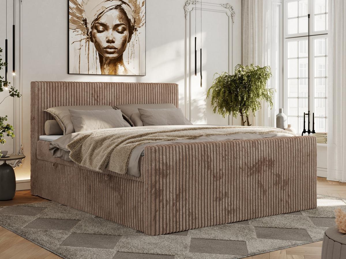 BOXBETT TILIANO DUO 180/200 - Braun Cord - H3 - Braun, Textil (180/200cm) - MKS