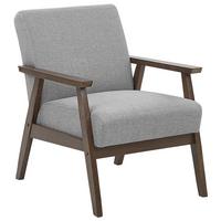 SESSEL Polsterbezug Grau Asnes - Grau, Holz/Textil (62/80/80cm) - Beliani