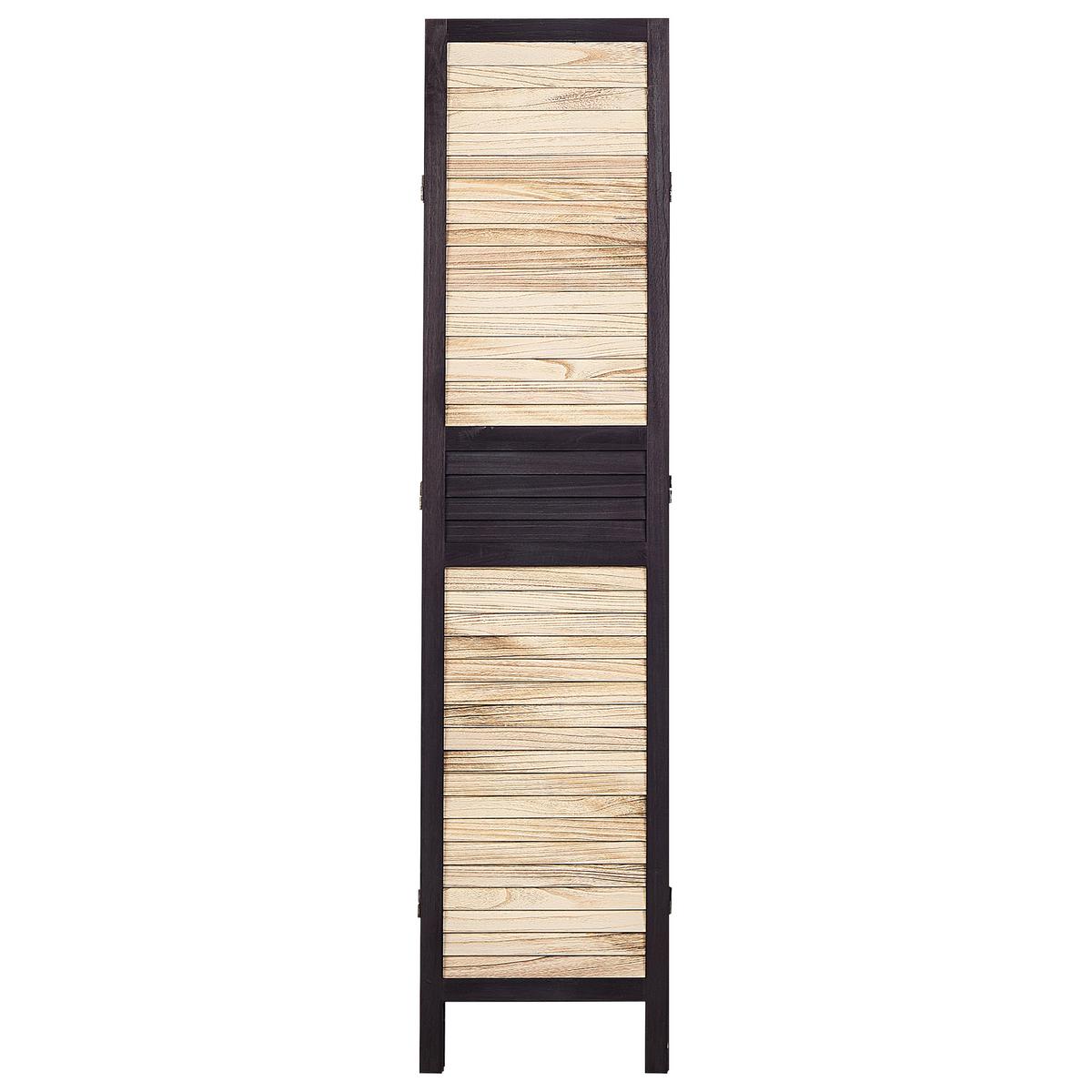 RAUMTEILER 4-teilig Braun/Schwarz 164/170 cm Brennerbad - Schwarz/Braun, Holz (164/170/2cm) - Beliani