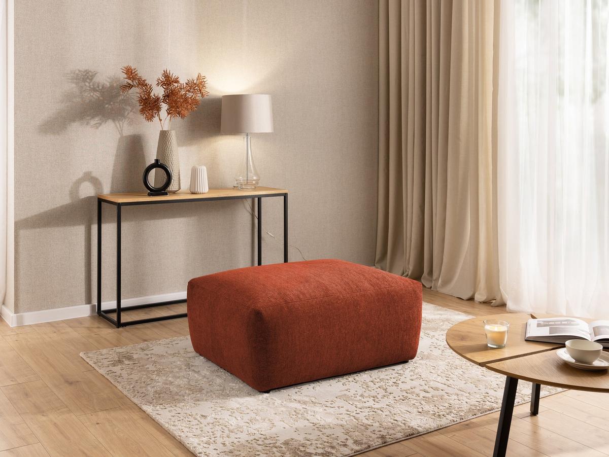 HOCKER Lennon aus Terrakotta Strukturstoff mit vielseitiger Nutzung - Terracotta/Schwarz, Holz/Kunststoff (102/42/76cm) - S-Style