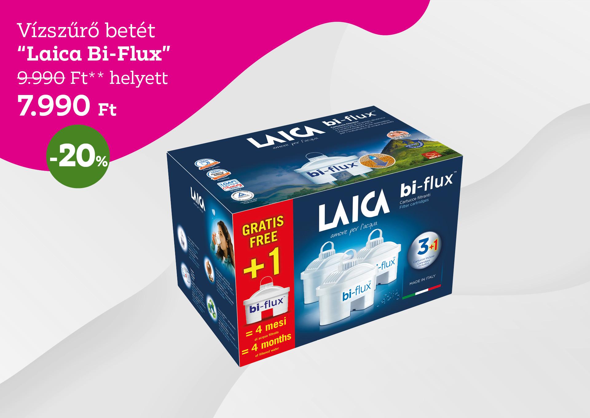 Vízszűrő betét LAICA BI-FLUX 9990 Forint helyett 7990 Forint, kedvezmény mértéke 20%