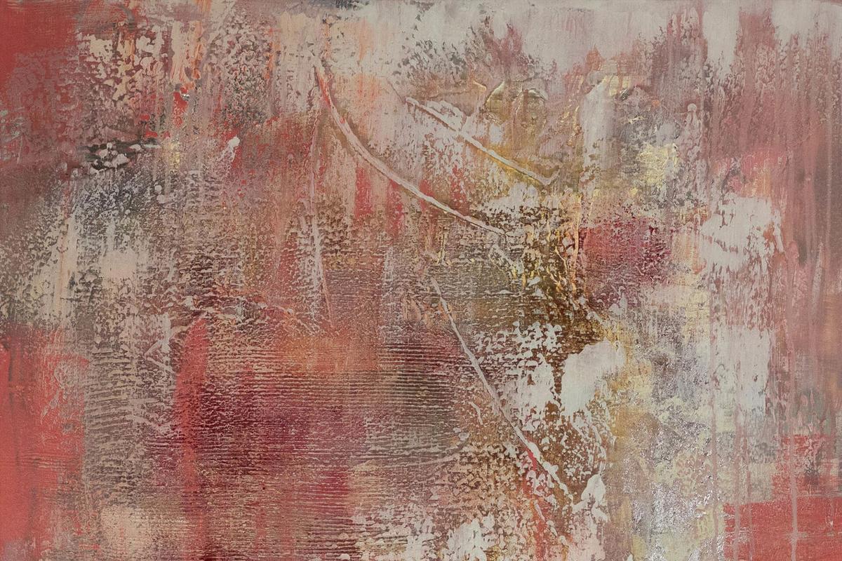 ACRYLBILD HANDGEMALT 80/120 cm - Pink/Rot, Holz/Textil (80/120cm) - KUNSTLOFT